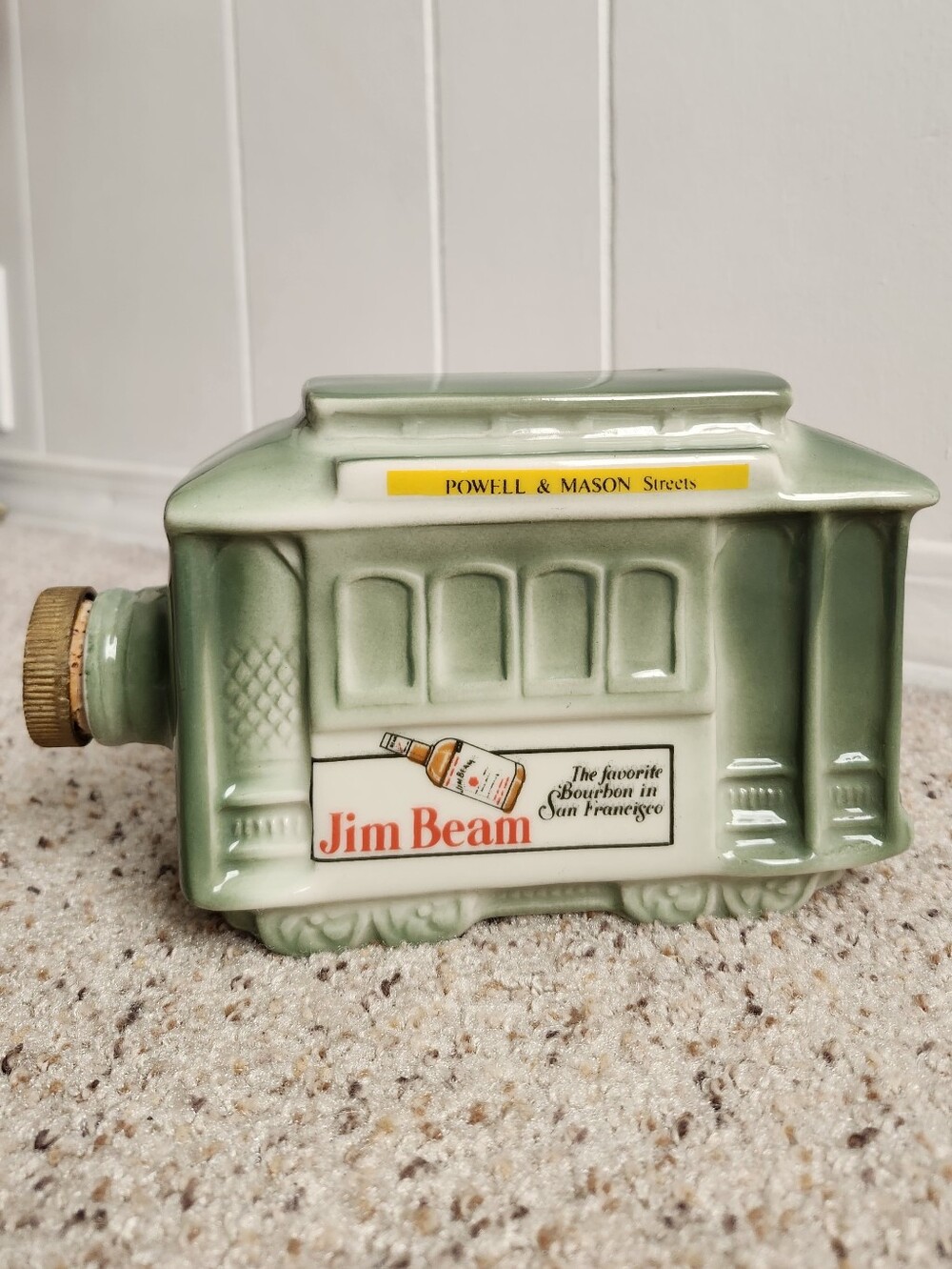 1968 Jim Beam Trolley Car Decanter, San Francisco Empty Regal China Collectible